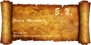 Buro Norbert névjegykártya